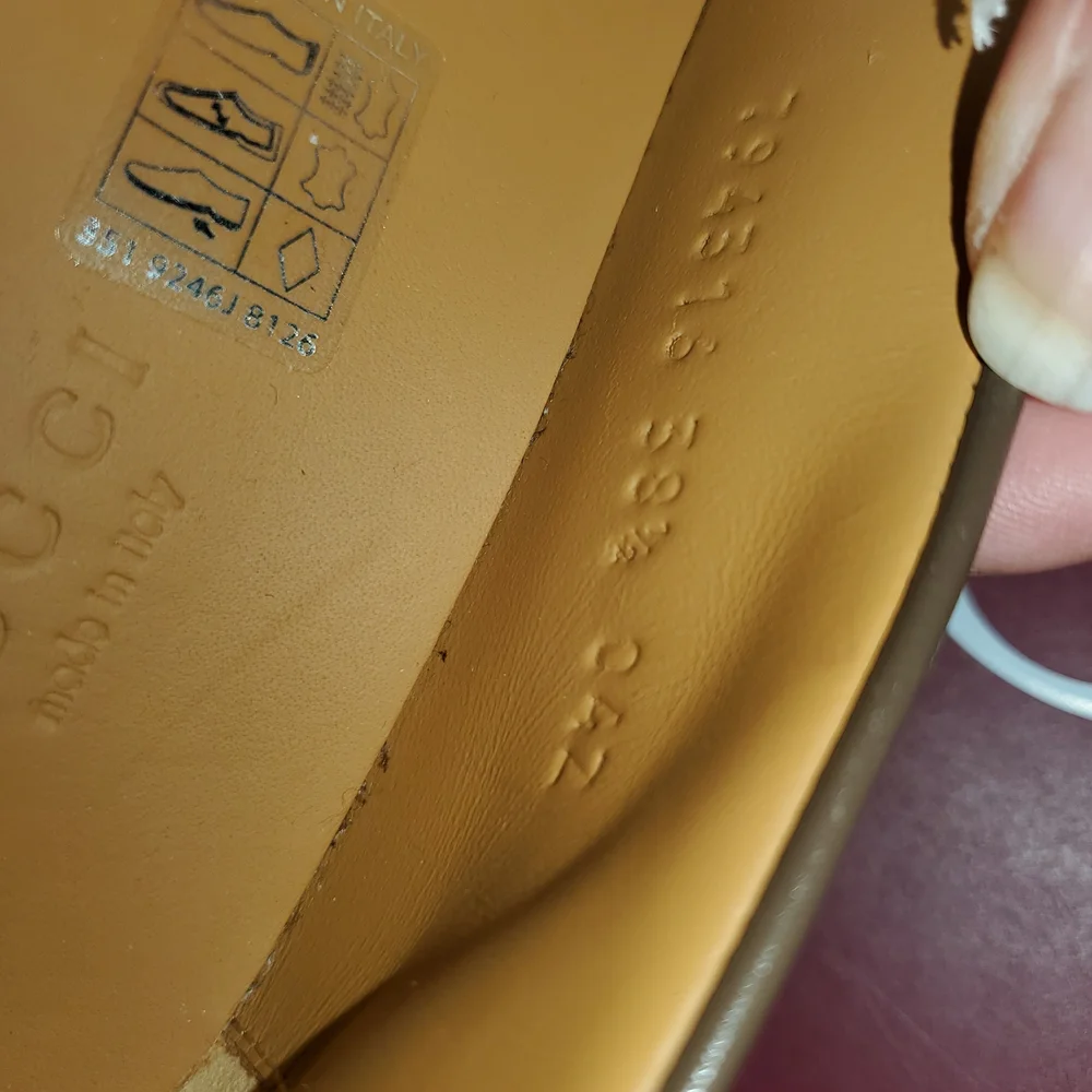 Gucci Tan Leather Interior Slip-On Loafers - Picture 6 of 7